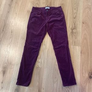 LOFT Curvy Skinny Burgundy Corduroy Pants